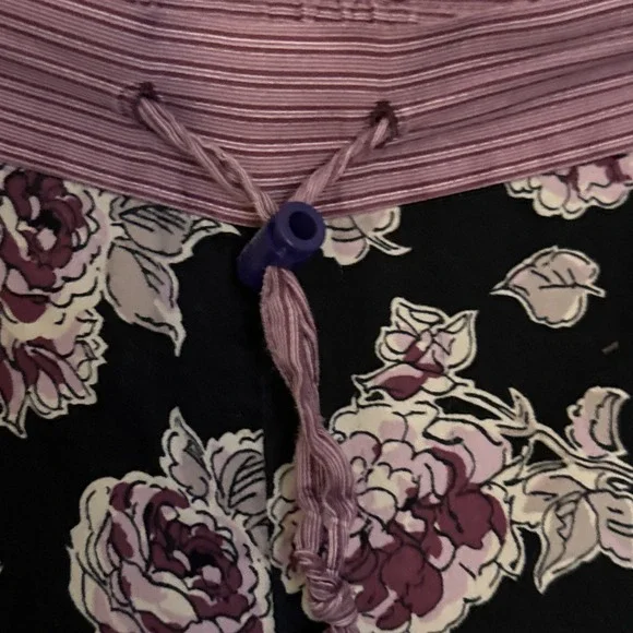 Vintage Victoria's Secret Angels Pajama Pants Size M Black Floral Lounge Preppy - Picture 3 of 12